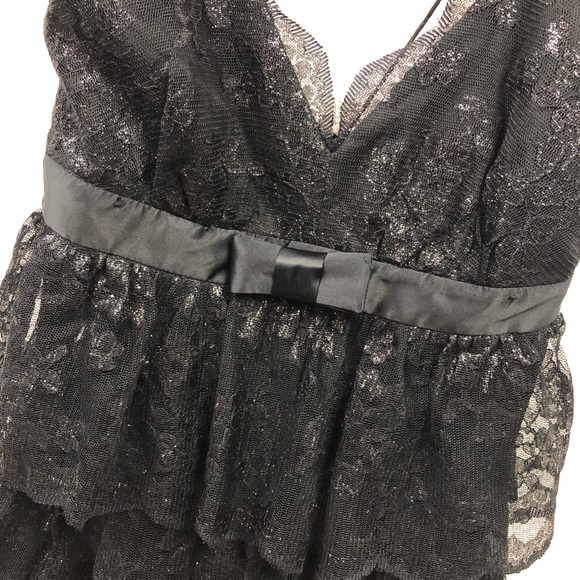 Express Black Lace Metallic Cocktail Dress Sz 4 - Picture 5 of 8